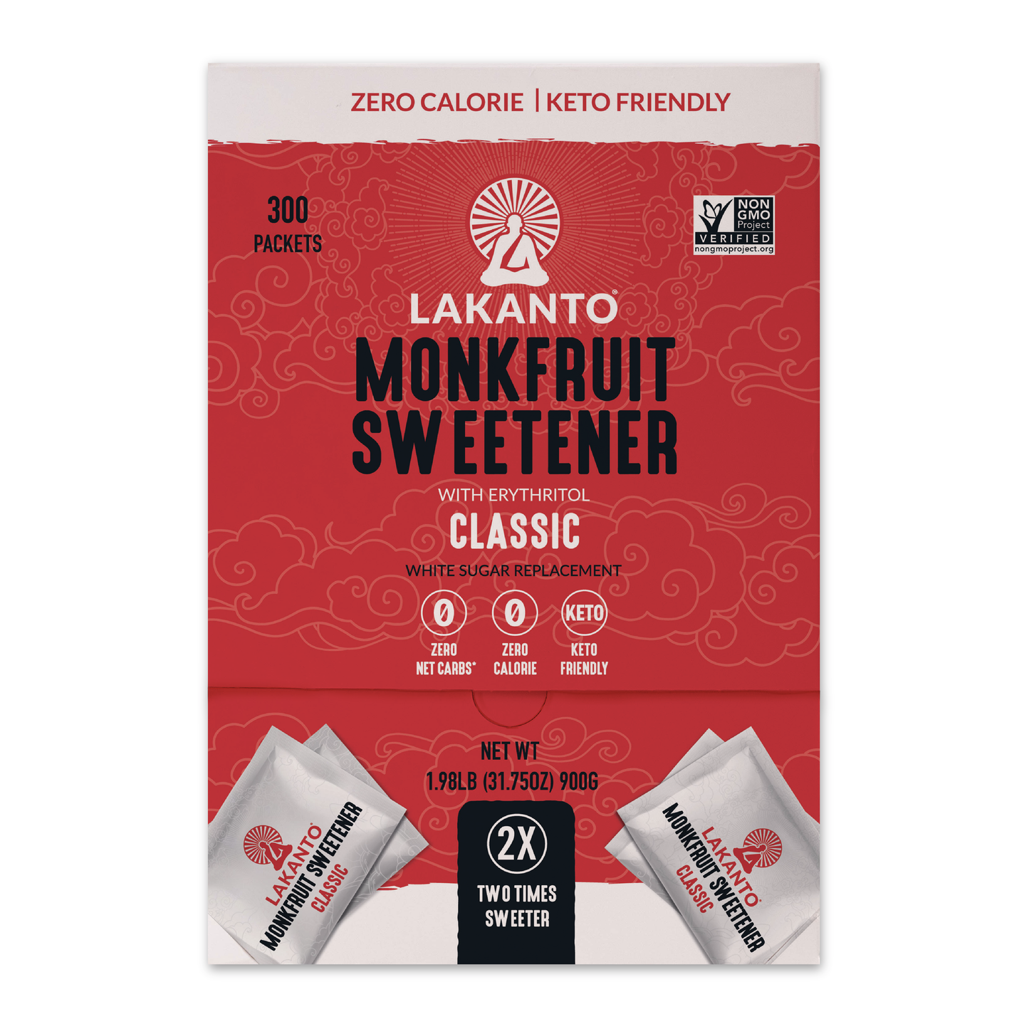 Paquetes de edulcorante clásico de monkfruit y eritritol 2:1: sustituto del azúcar blanco