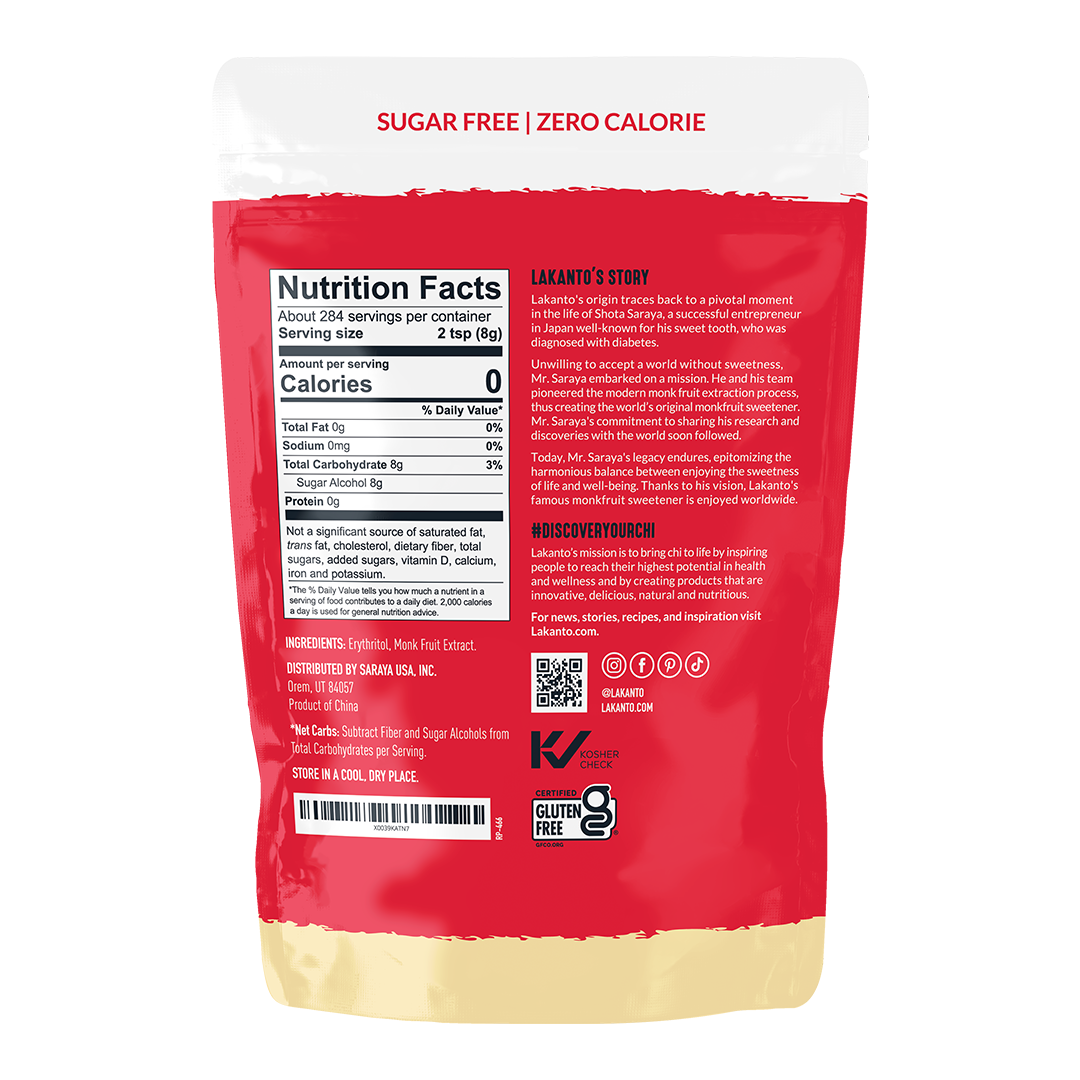 Golden Monkfruit and Erythritol Sweetener - Raw Cane Sugar Replacement