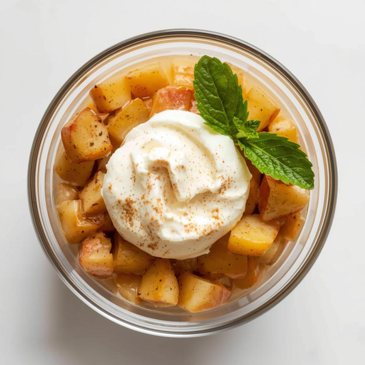 Warm Apple Cups with Whipped Cream