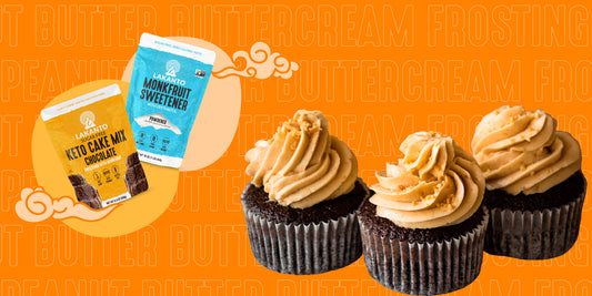 Lakanto Gluten-Free Chocolate Cupcakes with Sugar-Free Peanut Butter Frosting