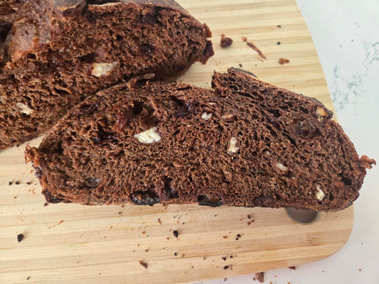 Chocolate Sourdough With Chocolate Chips and Pecans