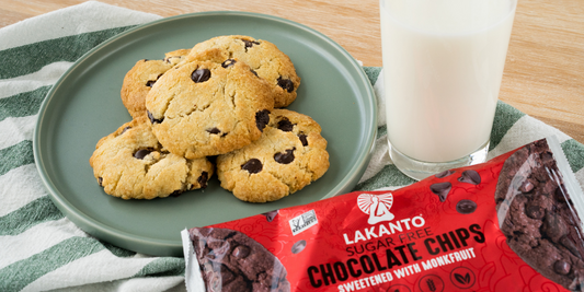 sugar-free air fryer cookies made with lakanto chocolate chips