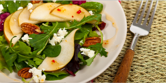 Pear & Pecan Salad with Sugar-Free Maple Bacon Vinaigrette Recipe