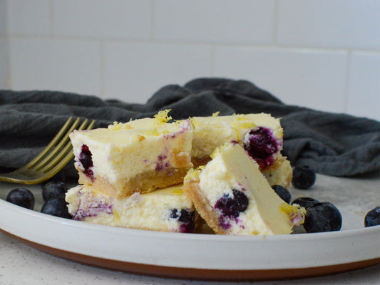 Low-Carb Lemon Blueberry Cheesecake Bars