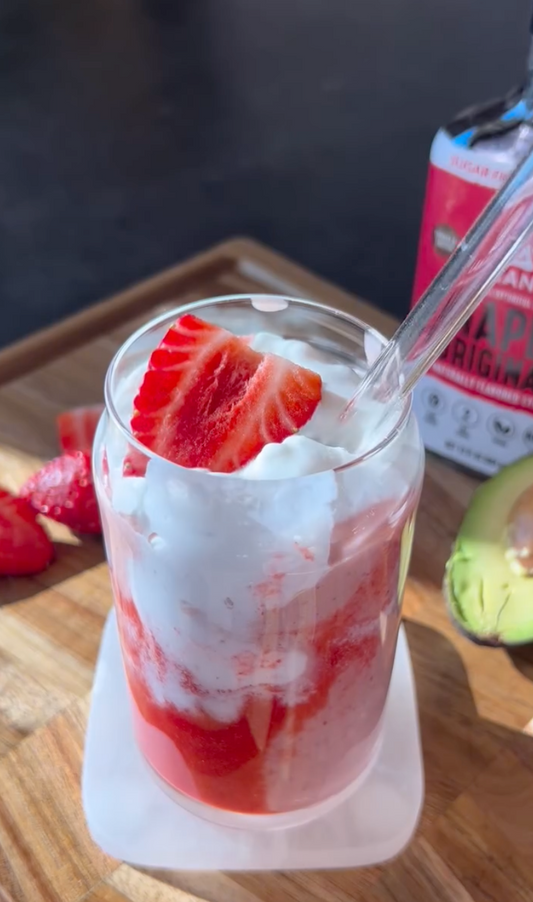 Strawberry Smoothie  with Fresh Strawberry Glaze
