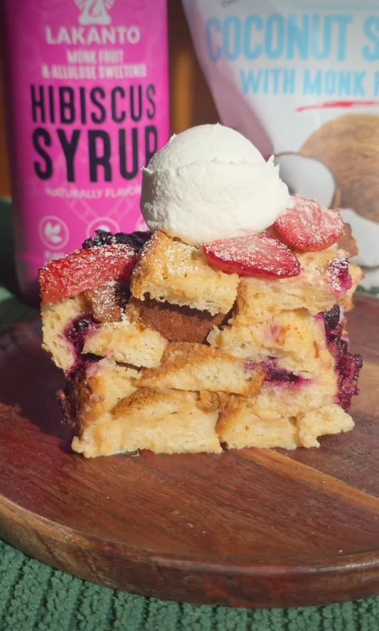 Hibiscus and Berry Bread Pudding