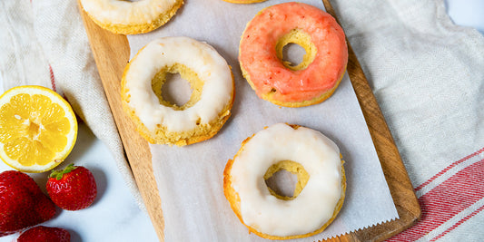 Keto Donuts with Strawberry & Vanilla Sugar-Free Glaze