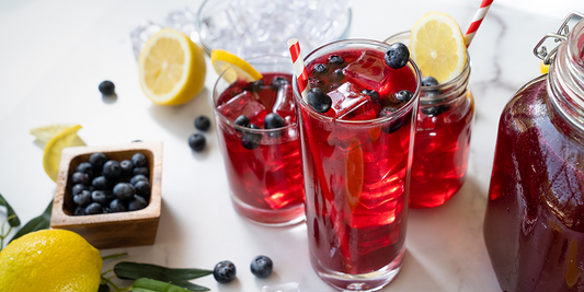 low sugar blueberry lemonade