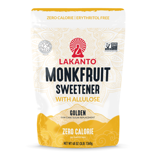 Golden Monkfruit Sweetener with Allulose - Raw Cane Sugar Replacement
