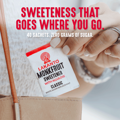 Classic Monkfruit and Allulose 2:1 Sweetener Packets - White Sugar Replacement