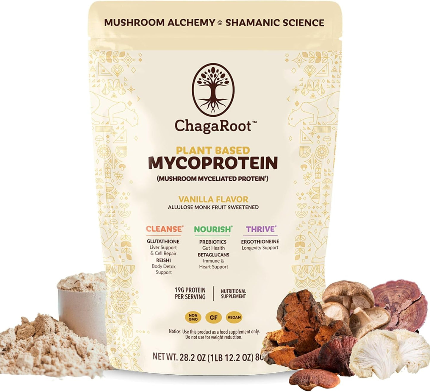 ChagaRoot MycoProtein Products with Lakanto Sweetener