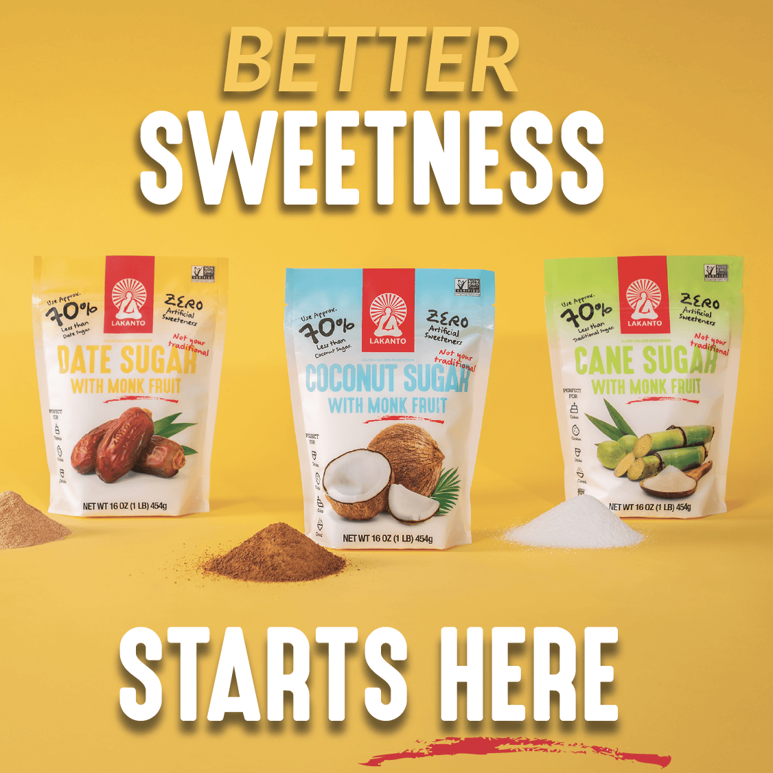 Date Sugar with Monk Fruit Sweetener (Reduced Sugar)