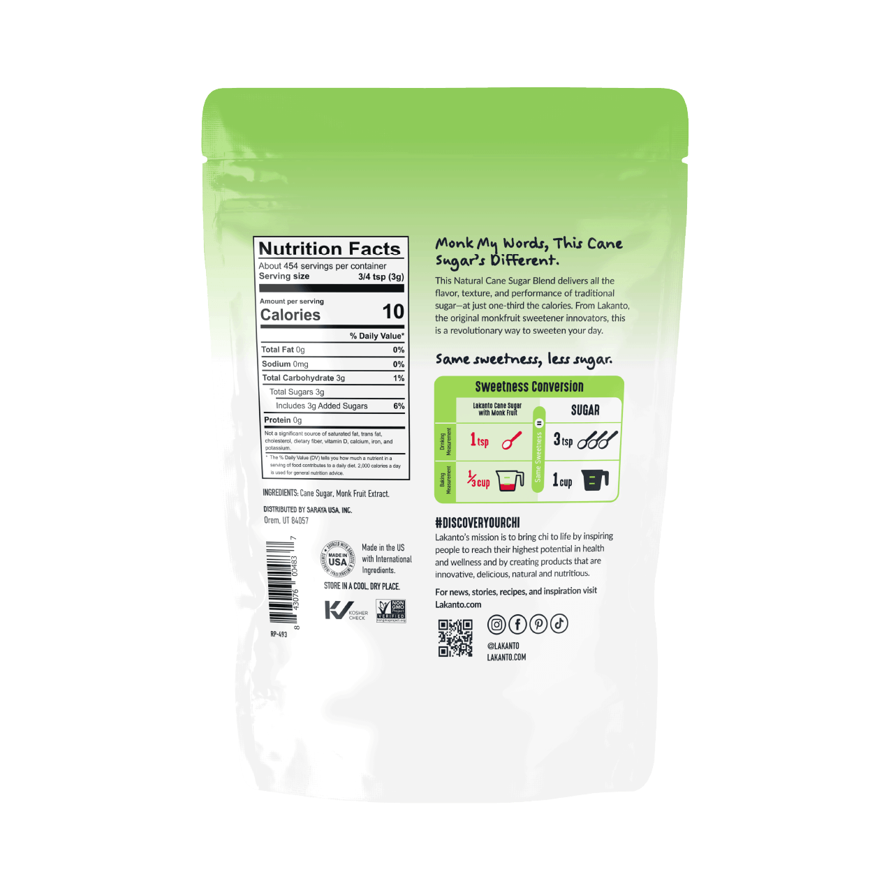 Cane Sugar with Monk Fruit