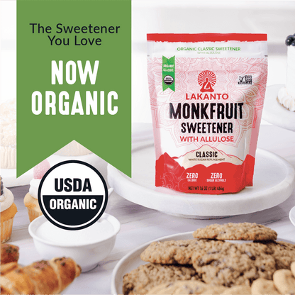 Organic Classic Monkfruit Sweetener with Allulose - White Sugar Replacement