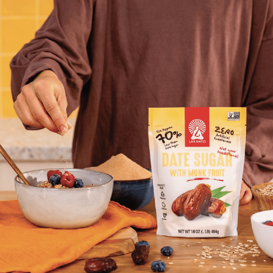 Date Sugar with Monk Fruit Sweetener (Reduced Sugar)