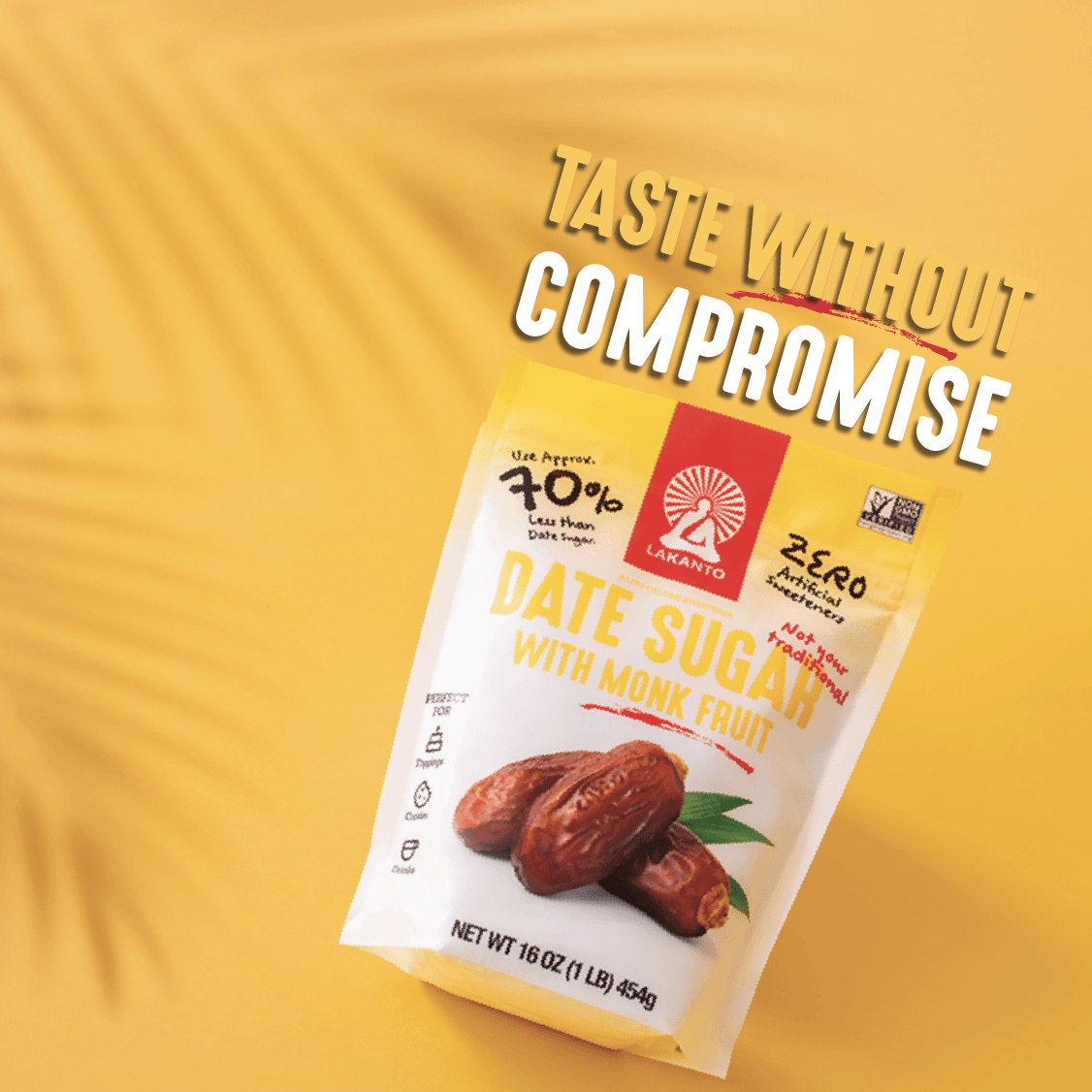 Date Sugar with Monk Fruit Sweetener (Reduced Sugar)