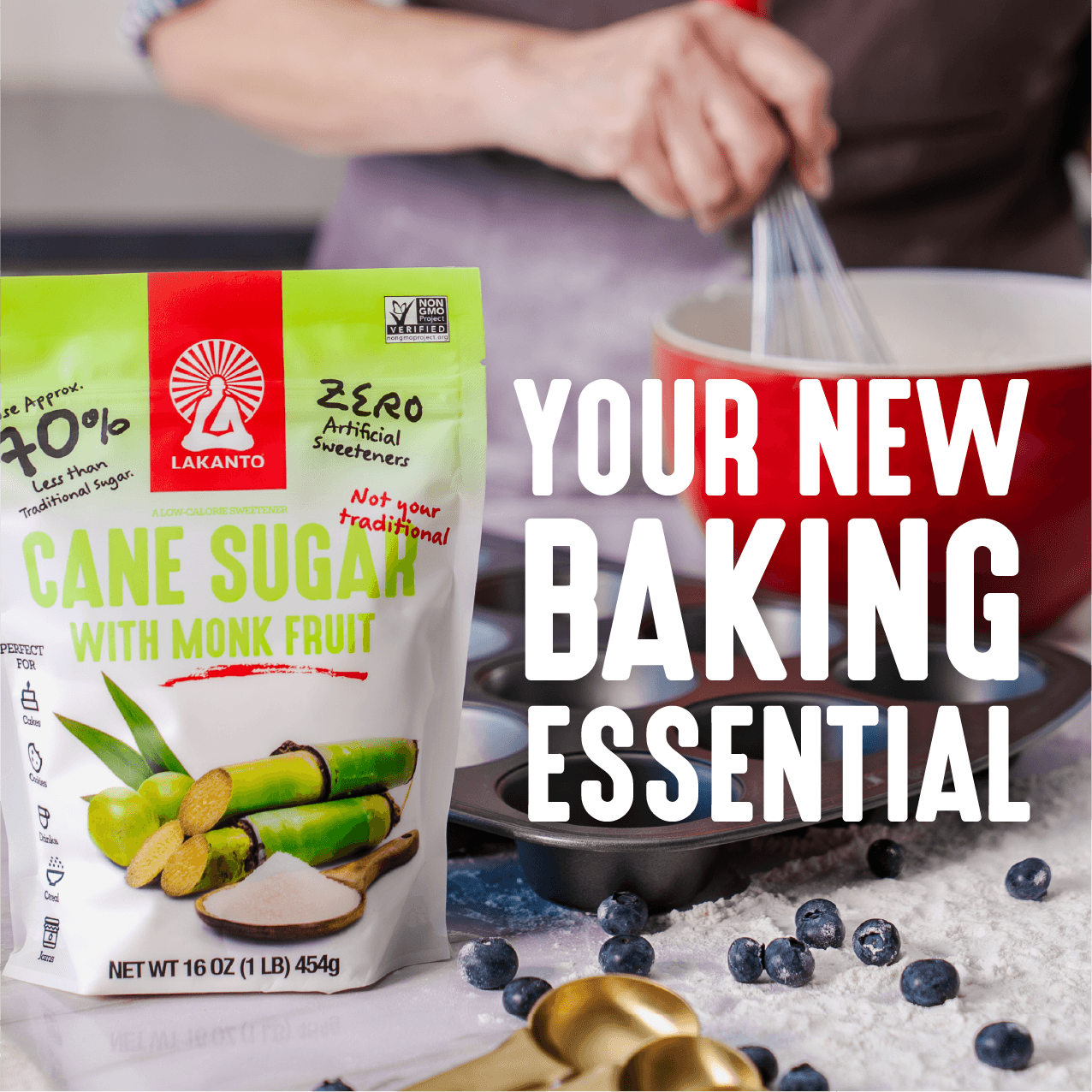 Cane Sugar with Monk Fruit