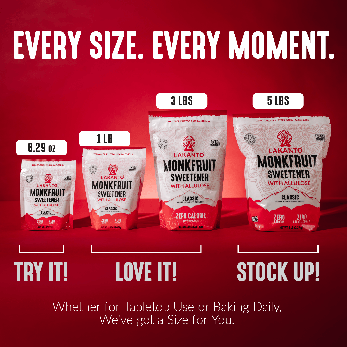 Classic Monkfruit Sweetener with Allulose - White Sugar Replacement