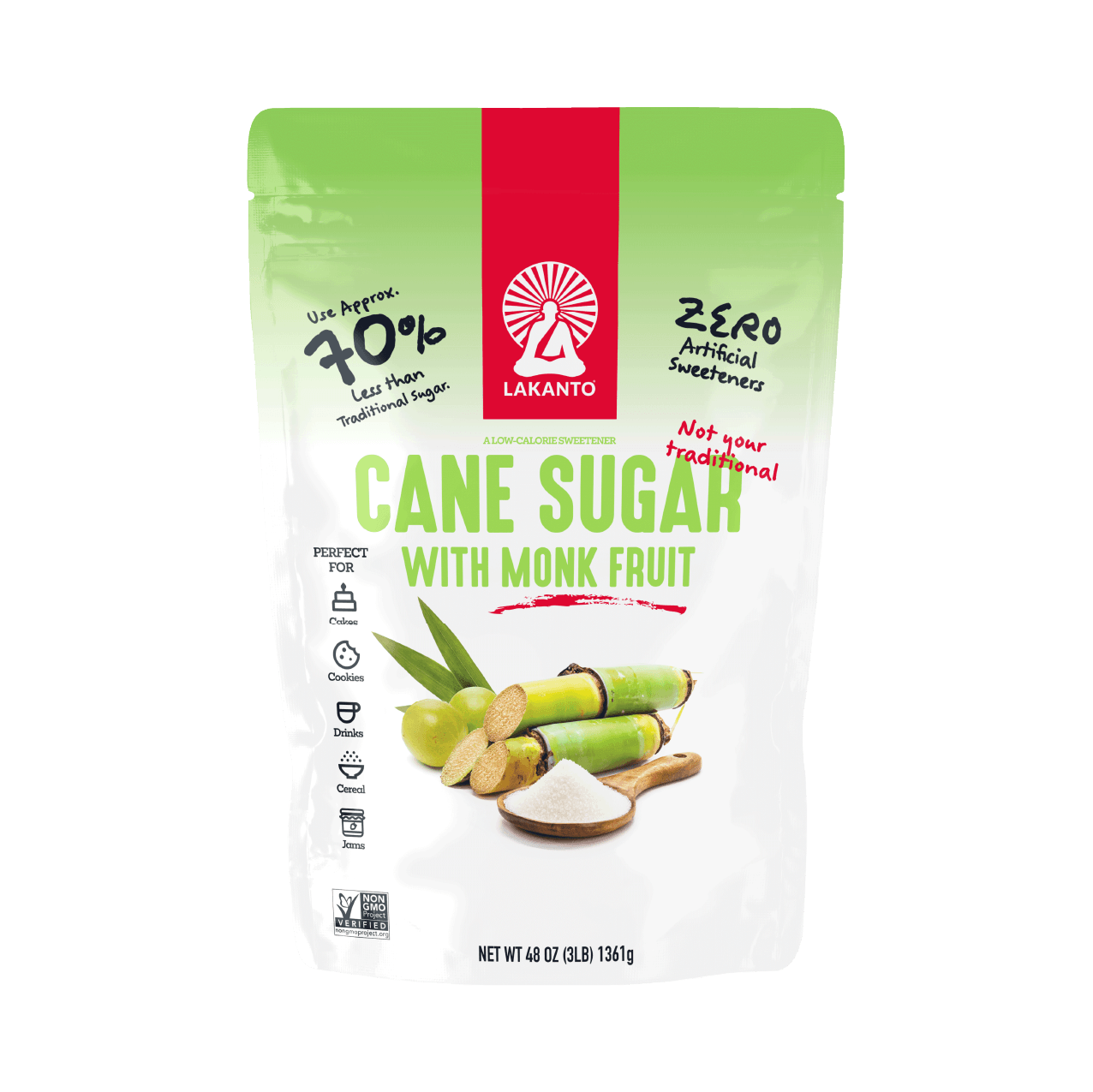 Cane Sugar with Monk Fruit