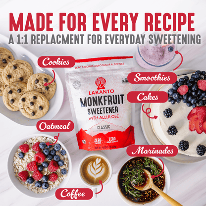 Classic Monkfruit Sweetener with Allulose - White Sugar Replacement