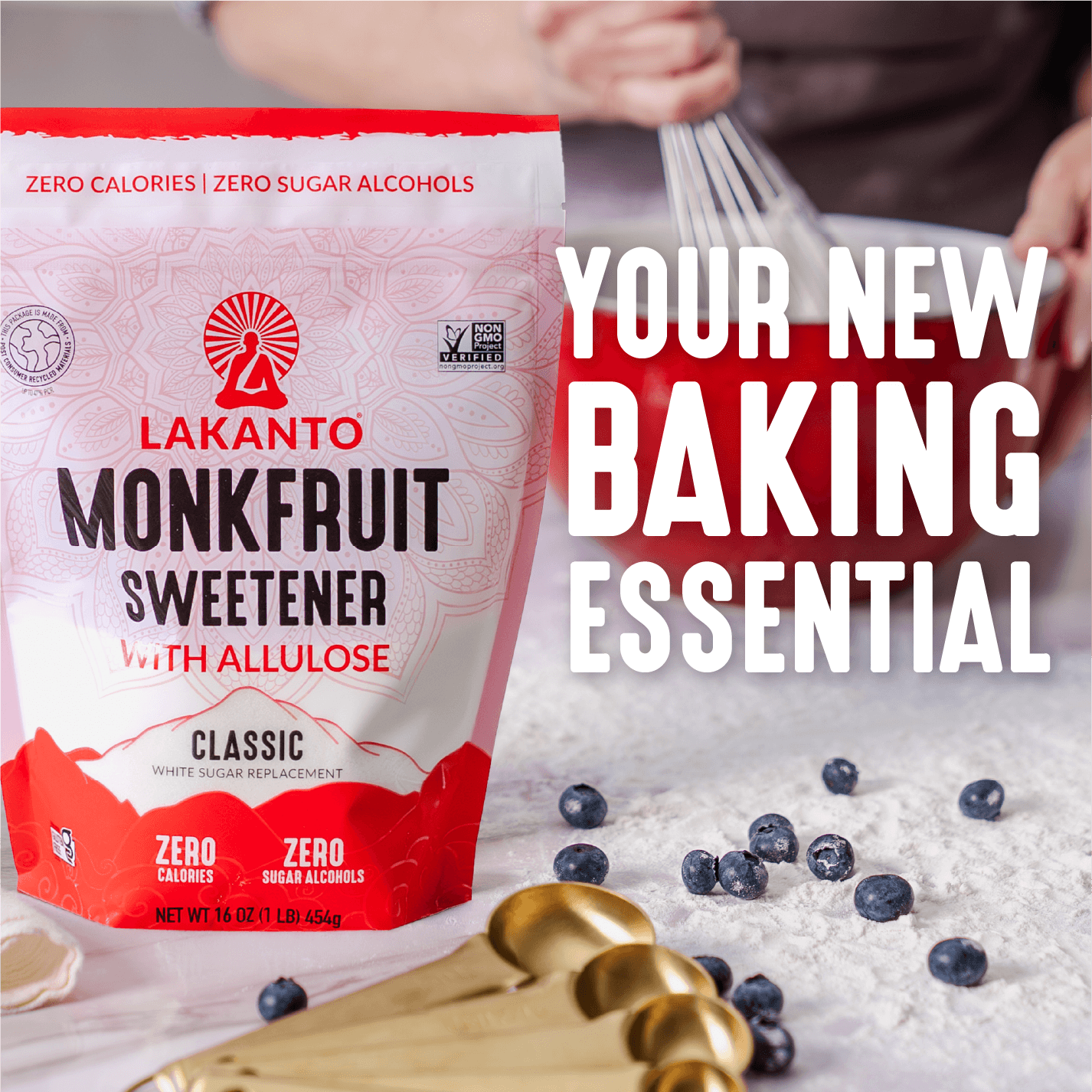 Classic Monkfruit Sweetener with Allulose - White Sugar Replacement