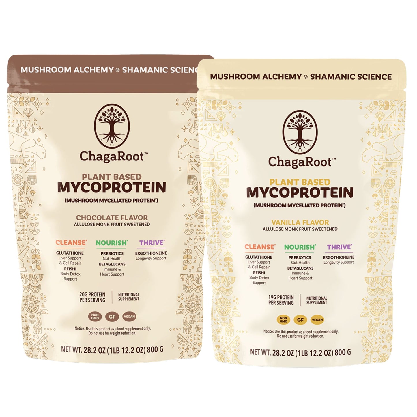 ChagaRoot MycoProtein Products with Lakanto Sweetener