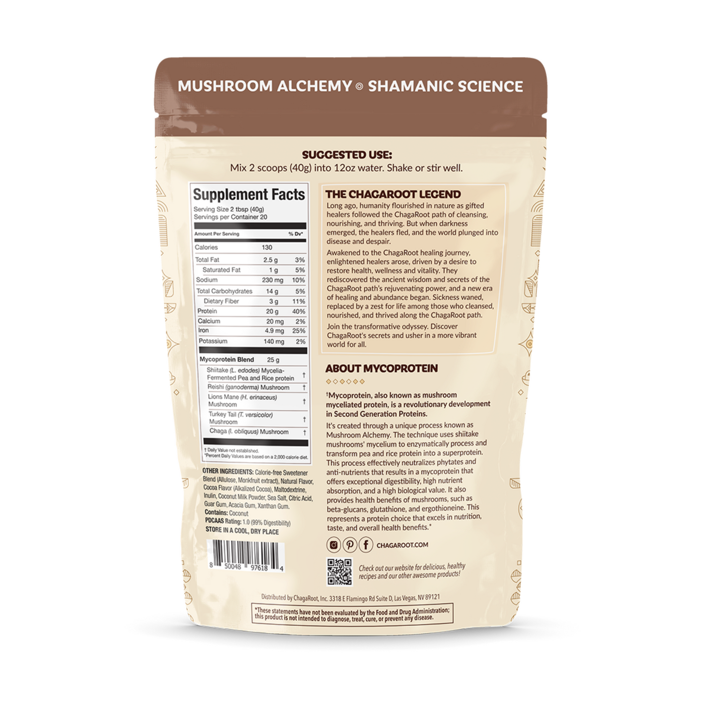 ChagaRoot MycoProtein Products with Lakanto Sweetener