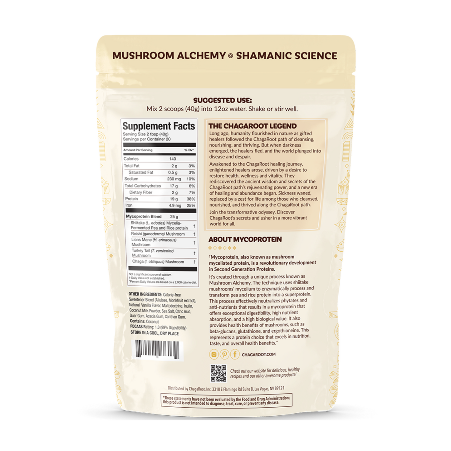 ChagaRoot MycoProtein Products with Lakanto Sweetener