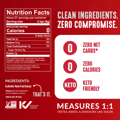 Classic Monkfruit and Erythritol Sweetener - White Sugar Replacement