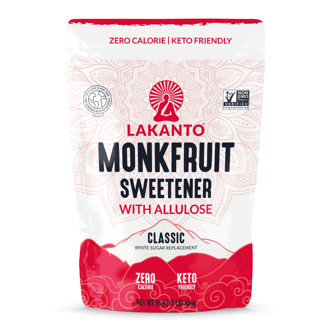 Lakanto Classic Monk Fruit Sweetener with Erythritol - White Sugar  Substitute, Zero Calorie, Keto Diet Friendly, Zero Net Carbs, Baking,  Extract