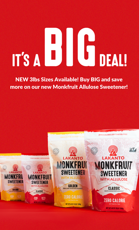 Lakanto Monkfruit Sweetener with Allulose 3Lb size launch