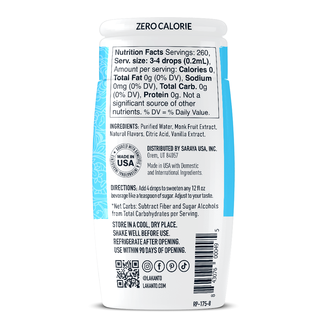 Liquid Monk Fruit Sweetener Extract Drops