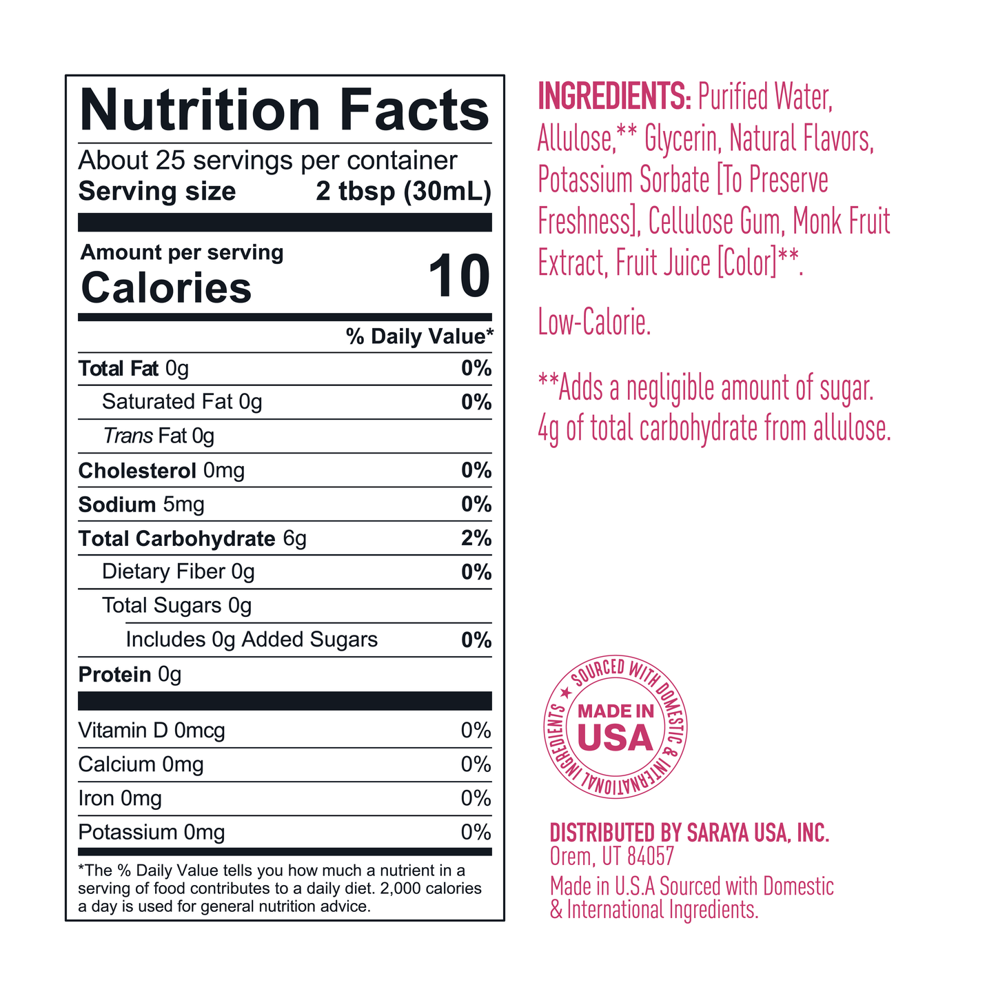 Jarabe saborizante simple sin azúcar 