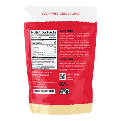 Golden Monkfruit and Erythritol Sweetener - Raw Cane Sugar Replacement