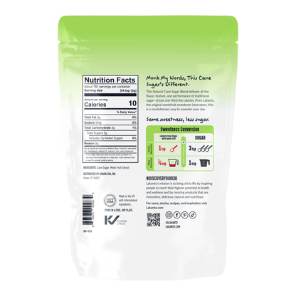 Cane Sugar with Monkfruit Sweetener (Reduced Sugar)