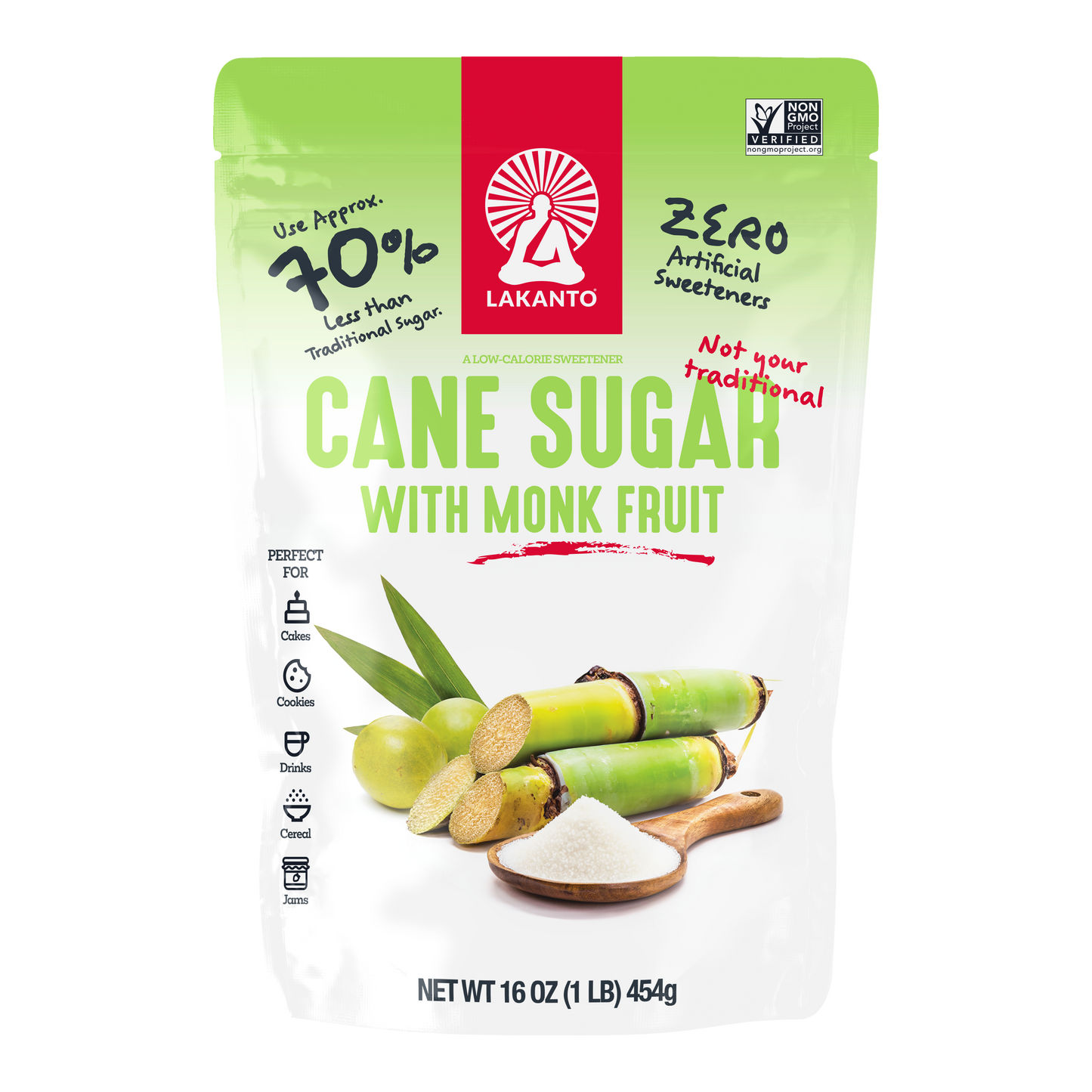 Cane Sugar with Monkfruit Sweetener (Reduced Sugar)