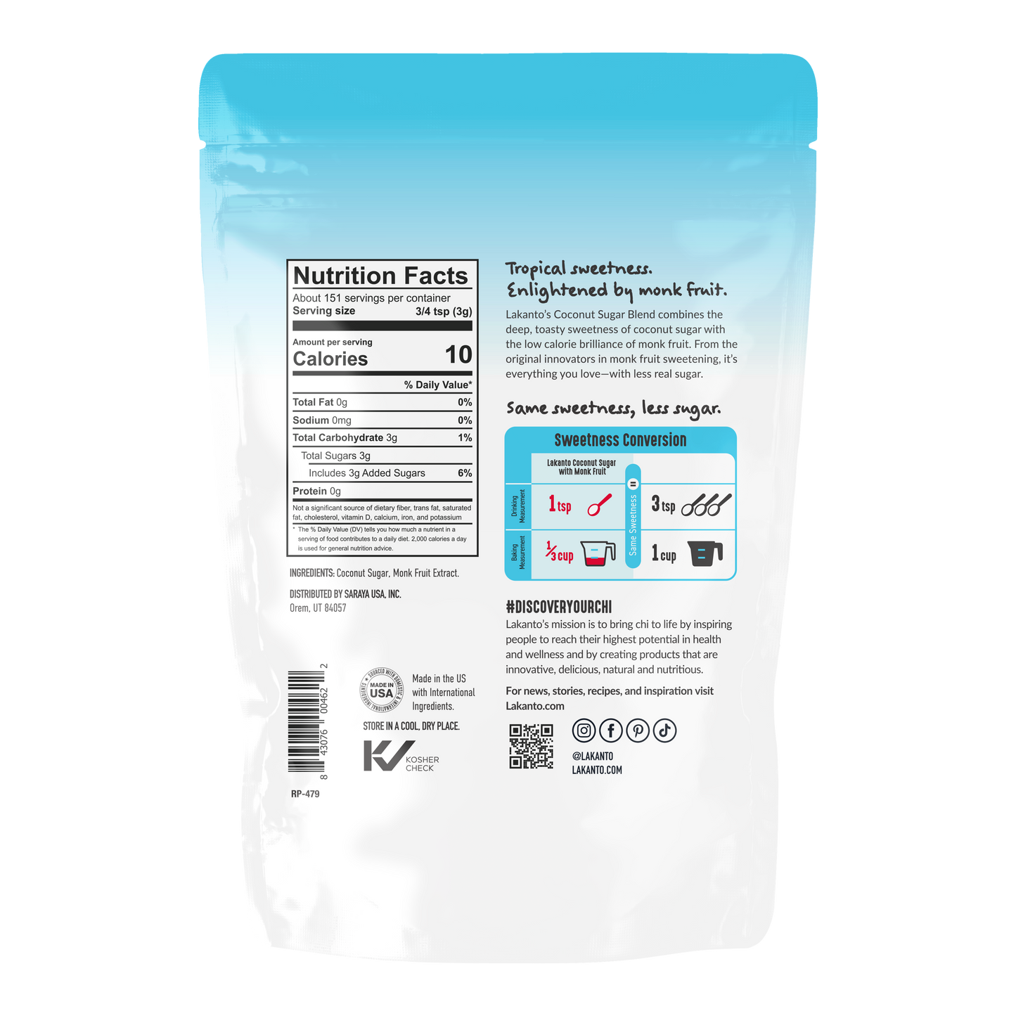 Coconut Sugar with Monkfruit Sweetener (Reduced Sugar)