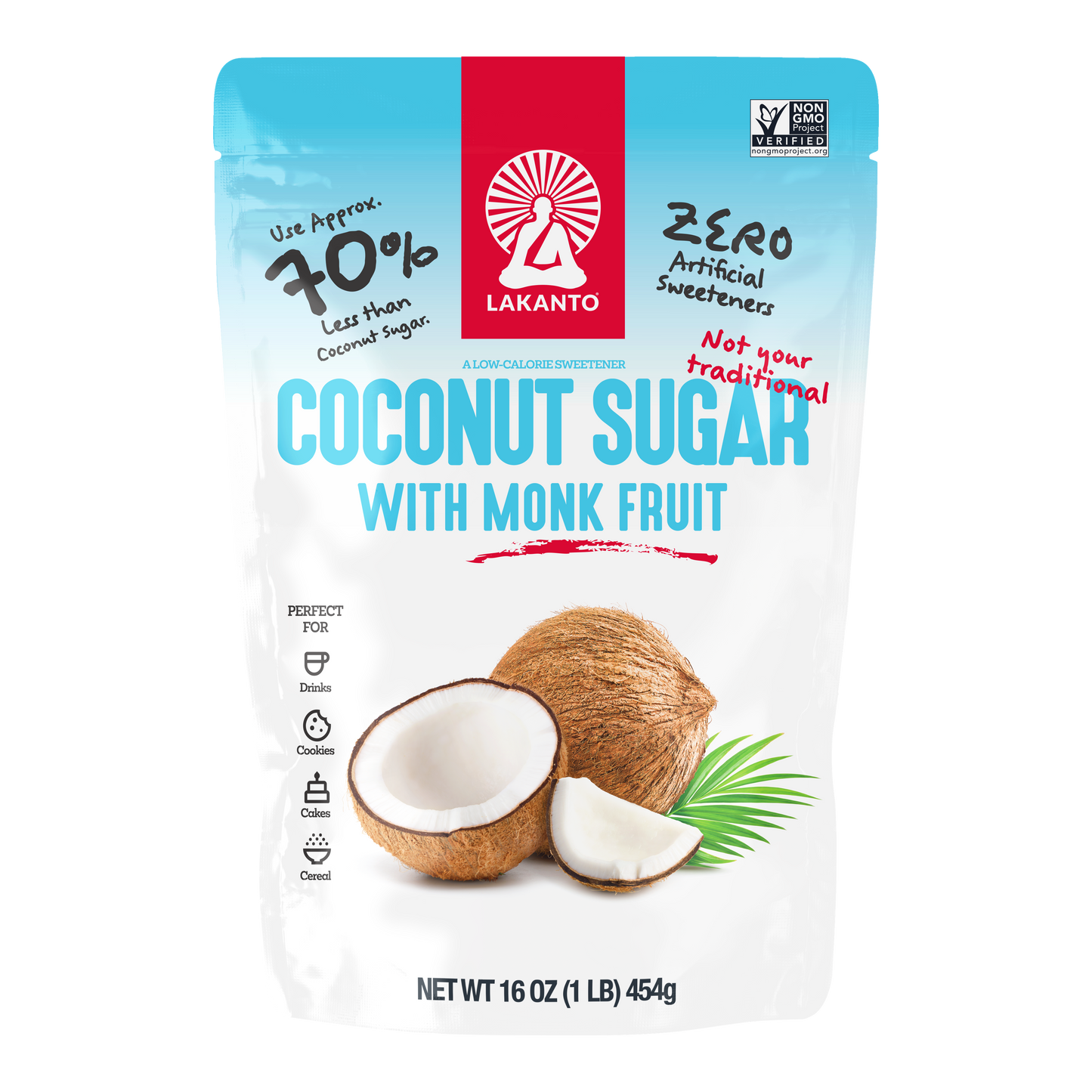 Coconut Sugar with Monkfruit Sweetener (Reduced Sugar)