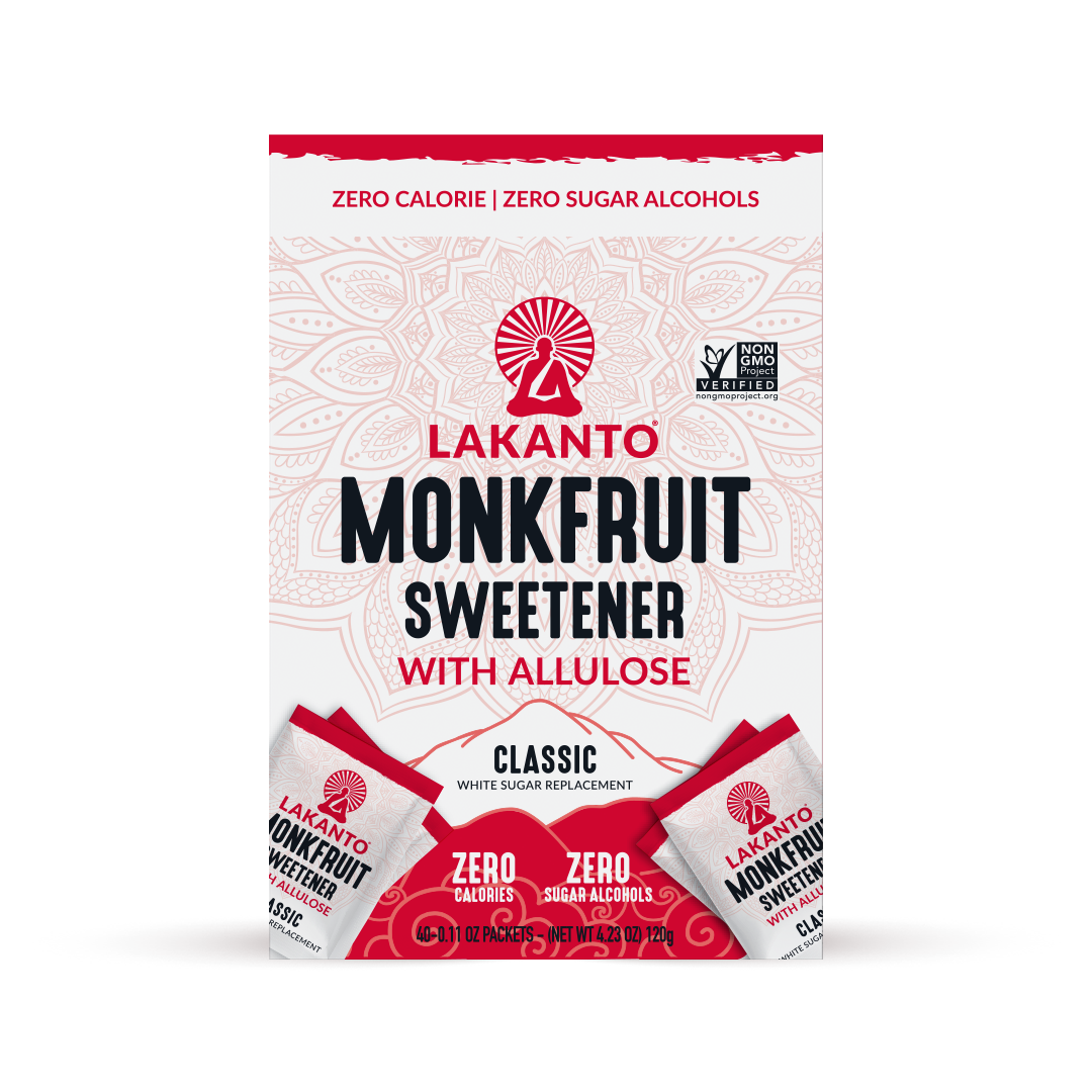 Classic Monkfruit and Allulose 2:1 Sweetener Packets - White Sugar Replacement