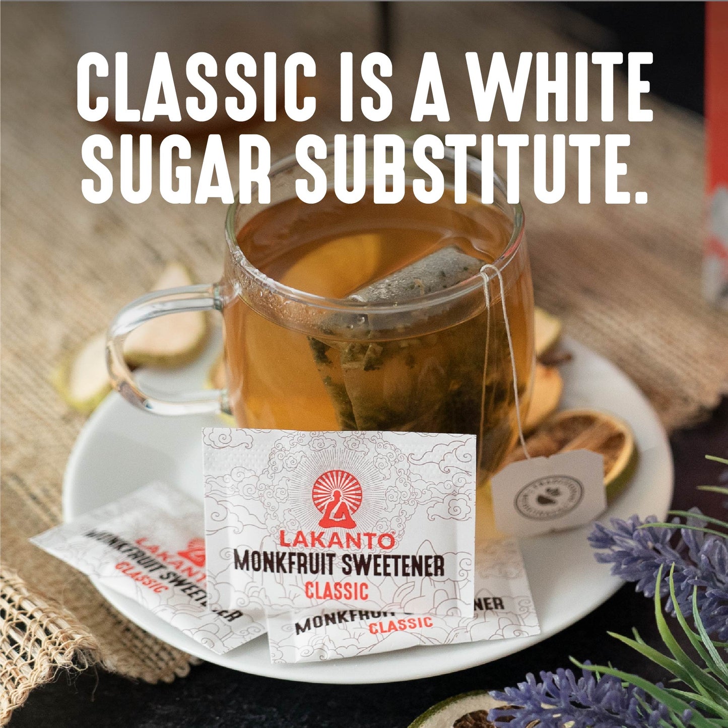 Classic Monkfruit and Erythritol 2:1 Sweetener Packets - White Sugar Replacement