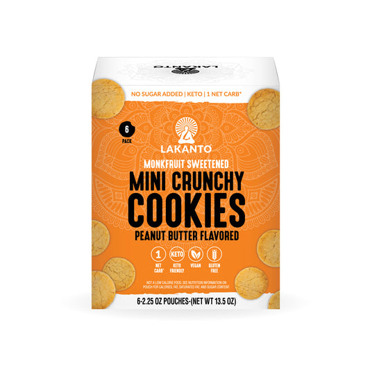 6 Pack box of Lakanto Mini Crunchy Cookies (Peanut Butter)