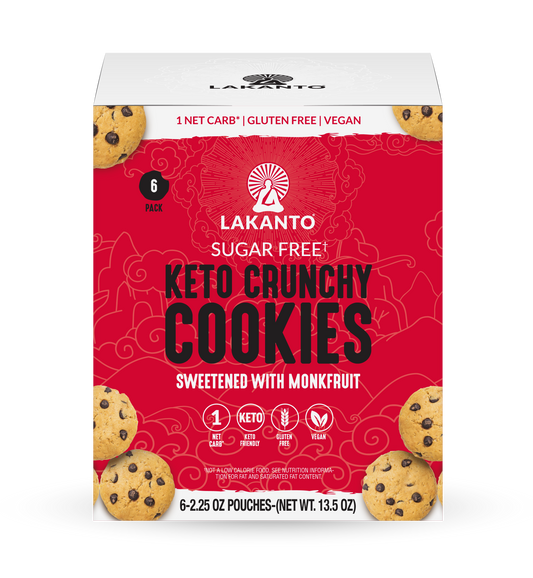 6 Pack box of Lakanto Mini Crunchy Cookies (Chocolate Chip)